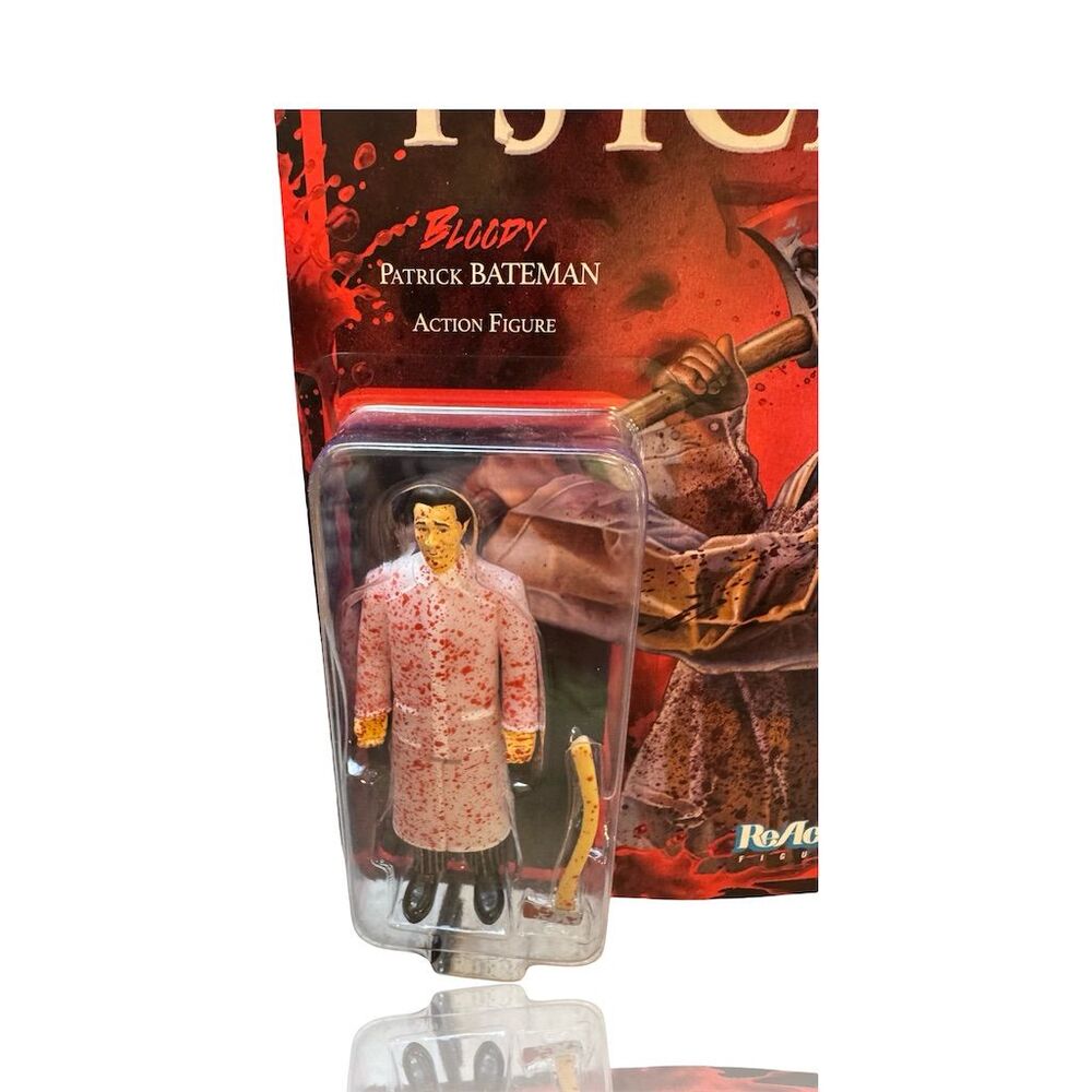 Super7 American Psycho Patrick Bateman 3.75" ReAction Figure w/ Raincoat - Picture 2 of 4
